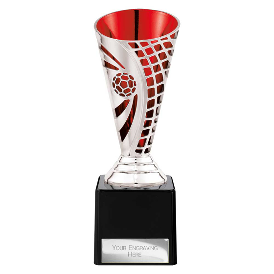 Picture of Defender Football Trophy Cup Silver & Red 170mm