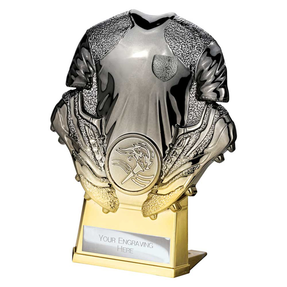 Picture of Invincible Football Shirt Plaque Gunmetal to Gold 120mm