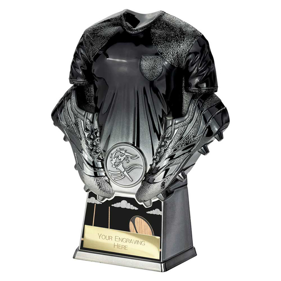 Picture of Invincible Rugby Shirt Heavyweight Award Black & Gunmetal 160mm