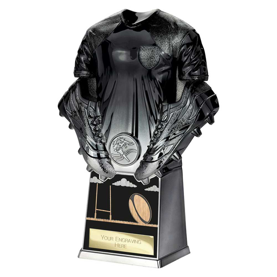 Picture of Invincible Rugby Shirt Heavyweight Award Black & Gunmetal 220mm