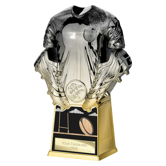 Picture of Invincible Rugby Shirt Heavyweight Award Gunmetal & Gold 190mm