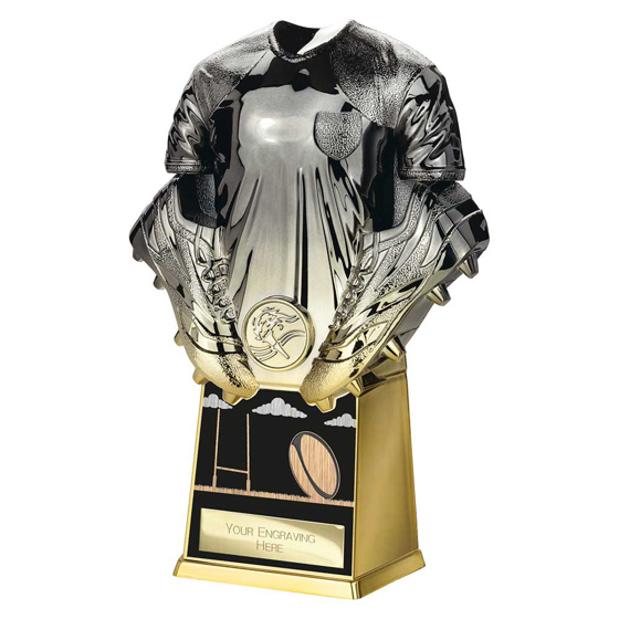 Picture of Invincible Rugby Shirt Heavyweight Award Gunmetal & Gold 220mm