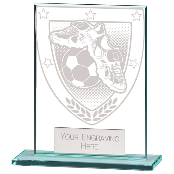 Picture of Millennium Football Boot & Ball Jade Glass Award 110mm