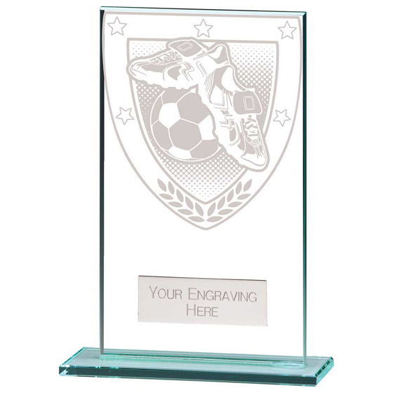 Picture of Millennium Football Boot & Ball Jade Glass Award 140mm