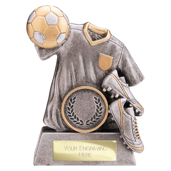 Picture of Spirit Football Resin Award Antique Silver & Gold 100mm