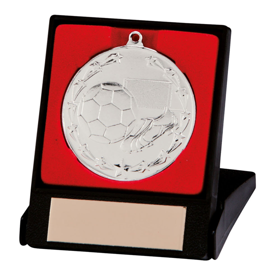 Picture of Starboot Economy Football Medal & Box Silver 50mm