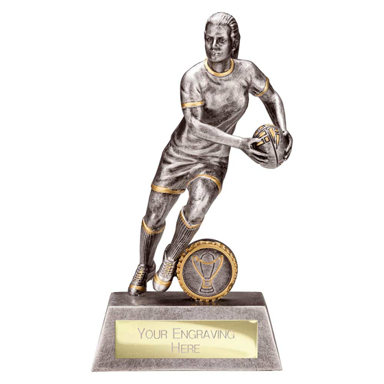 Picture of Stormer Rugby Female Award Antique Silver & Gold  190mm