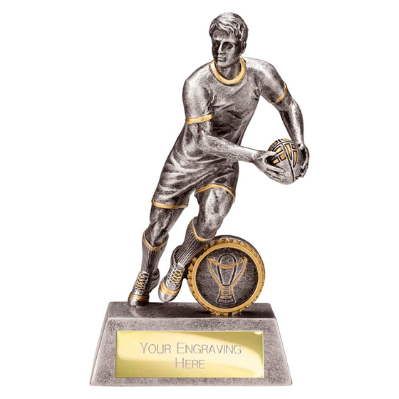 Picture of Stormer Rugby Male Award Antique Silver & Gold 160mm