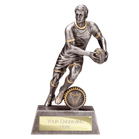 Picture of Stormer Rugby Male Award Antique Silver & Gold 190mm