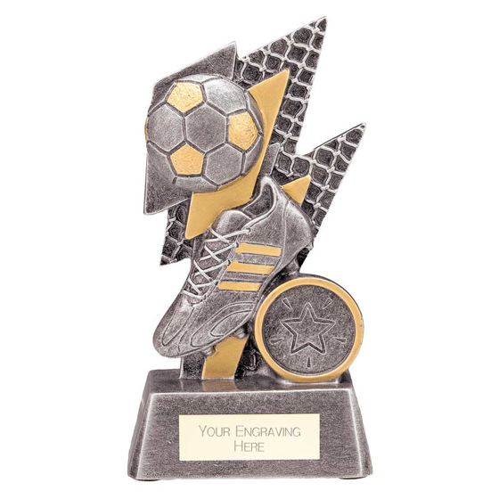 Picture of Strike Bolt Football Award Antique Silver & Gold 130mm