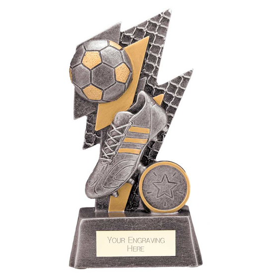 Picture of Strike Bolt Football Award Antique Silver & Gold 150mm